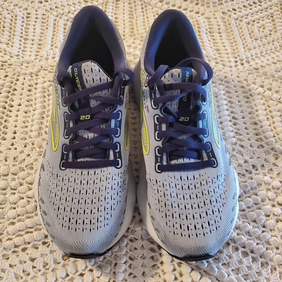 Brooks Glycerin 20 Shoes Womens Size 7.5 Gray Blue Running Sneakers Comfort - Picture 2 of 7
